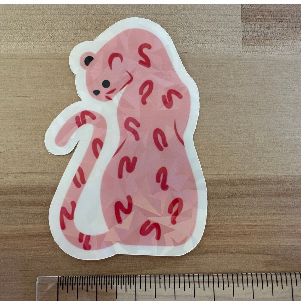 Pink Leopard Cat Sticker - Picture 3 of 3
